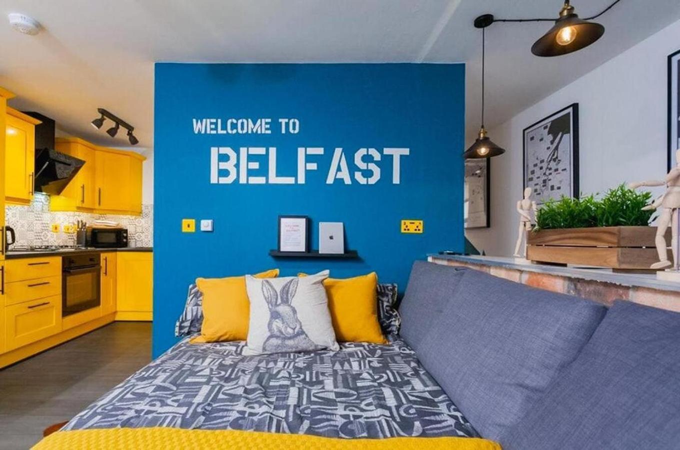Funky City Apartment - Secure Parking - Wifi - Sleeps 6 - No Parties Belfast Kültér fotó